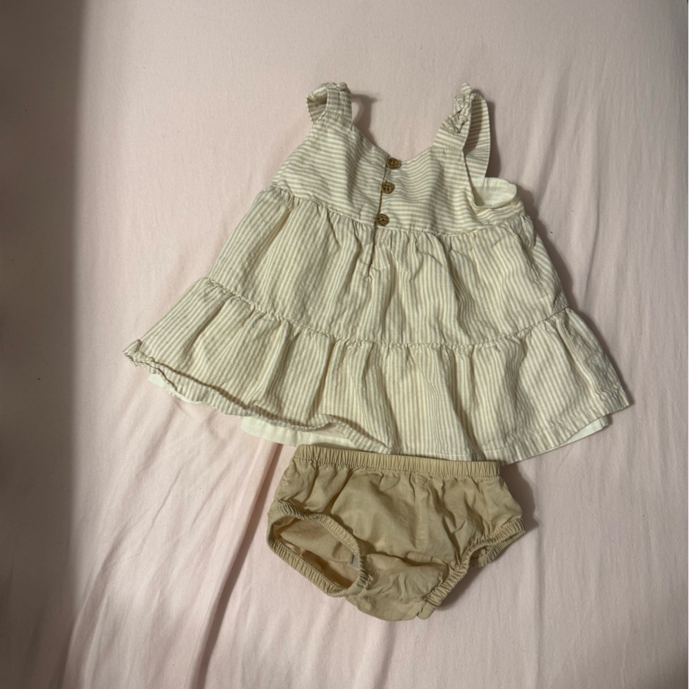 NWOT Carter's Cream and Tan Striped Set